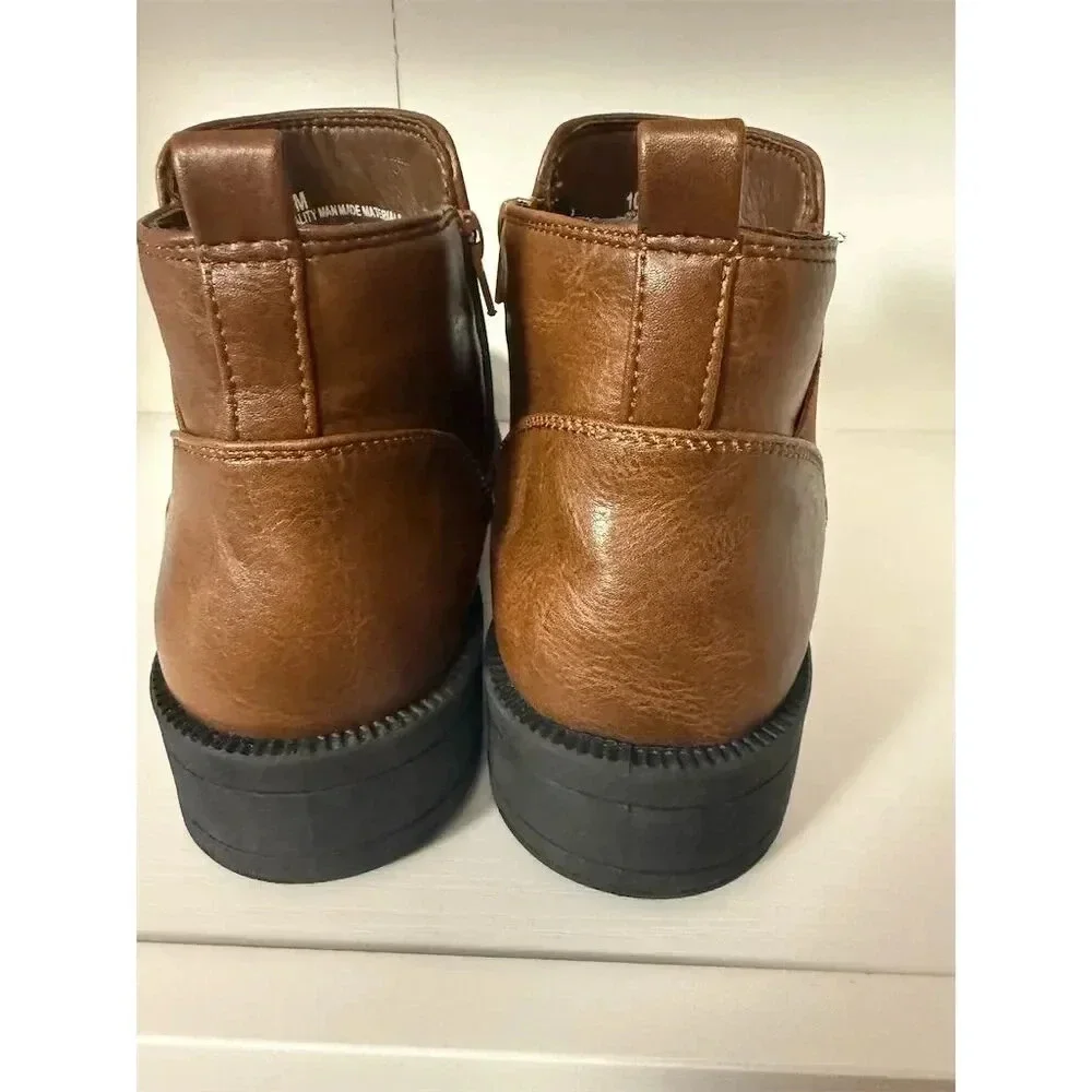 Easy Street Women's Ankle Bootie Brown Faux Leather Size 10 Casual - Picture 3 of 6